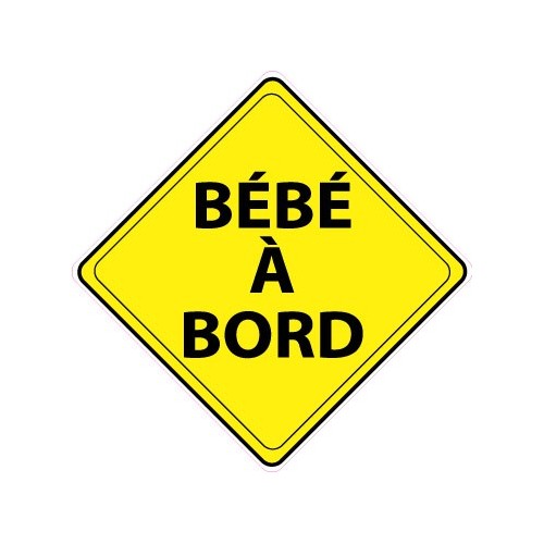 Bebe A bord losange jaune logo 254 autocollant adhésif sticker