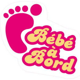 Bebe A bord pied rose logo 2165 autocollant adhésif sticker