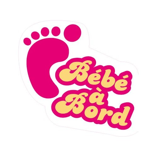 Bebe A bord pied rose logo 2165 autocollant adhésif sticker