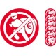 x6 interdit de voler 5459 autocollant adhésif sticker
