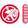 x6 interdit de voler 5459 autocollant adhésif sticker
