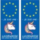 Licorne licornasse autocollant plaque immatriculation auto ville sticker
