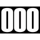 set 3x Autocollant sticker voiture moto porte numéro chiffre course 000 blanc logo 3526
