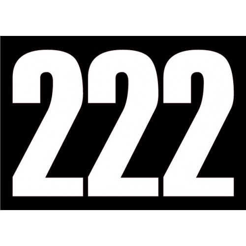 set 3x Autocollant sticker voiture moto porte numéro chiffre course 222 blanc logo 3528
