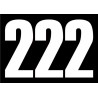 set 3x Autocollant sticker voiture moto porte numéro chiffre course 222 blanc logo 3528