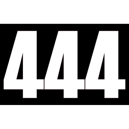 set 3x Autocollant sticker voiture moto porte numéro chiffre course 444 blanc logo 3530
