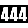 set 3x Autocollant sticker voiture moto porte numéro chiffre course 444 blanc logo 3530