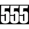 set 3x Autocollant sticker voiture moto porte numéro chiffre course 555 blanc logo 3531