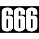 set 3x Autocollant sticker voiture moto porte numéro chiffre course 666 blanc logo 3532