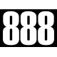 set 3x Autocollant sticker voiture moto porte numéro chiffre course 888 blanc logo 3534
