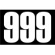 set 3x Autocollant sticker voiture moto porte numéro chiffre course 999 blanc logo 3535