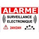 autocollant de dissuation "alarme surveillance électronique" lot de 10 pièces logo 9453