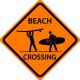panneau plage Beach crossing surfeur logo 342 autocollant adhésif sticker