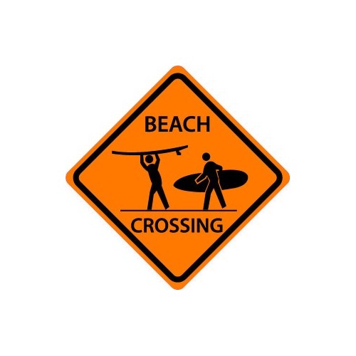 panneau plage Beach crossing surfeur logo 342 autocollant adhésif sticker