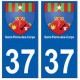37 Saint-Pierre-des-Corps blason autocollant plaque stickers ville