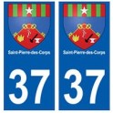 37 Saint-Pierre-des-Corps blason autocollant plaque stickers ville