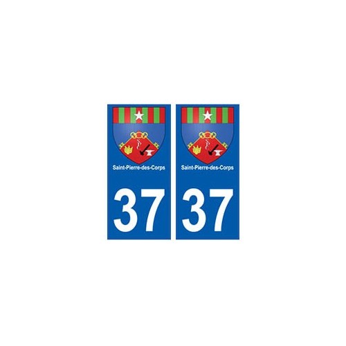 37 Saint-Pierre-des-Corps blason autocollant plaque stickers ville