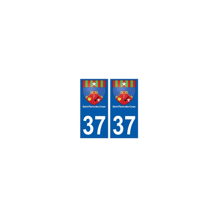 37 Saint-Pierre-des-Corps blason autocollant plaque stickers ville