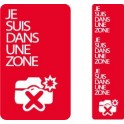 3x je suis dans la zone autocollant adhésif sticker