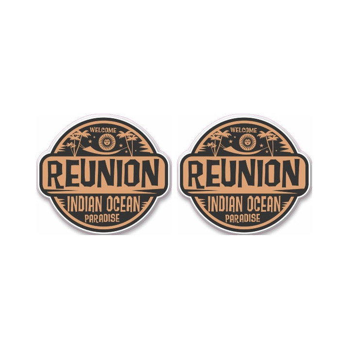 2x Reunion sticker en vinile pour ordinateur portable logo 1652