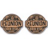 2x Reunion sticker en vinile pour ordinateur portable logo 1652