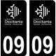 09 Occitanie nouveau logo noir autocollant plaque immatriculation auto ville sticker