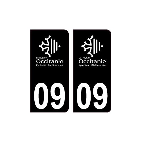 09 Occitanie nouveau logo noir autocollant plaque immatriculation auto ville sticker