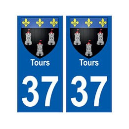 37 Tours blason autocollant plaque stickers ville