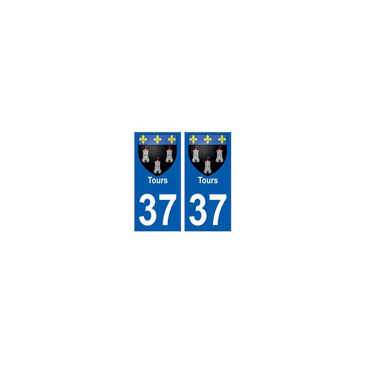 37 Tours blason autocollant plaque stickers ville
