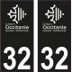 64 Pau logo sticker plate registration city