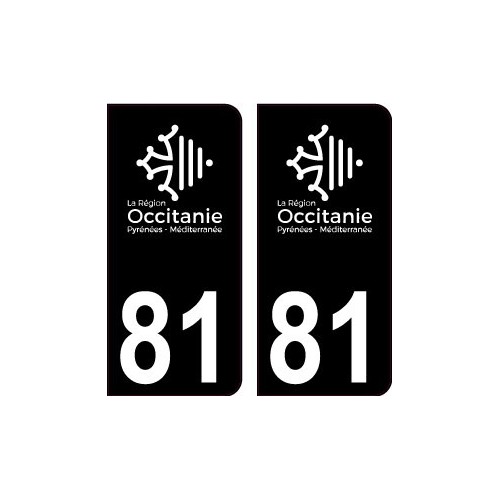 81 Occitanie nouveau logo noir autocollant plaque immatriculation auto ville sticker