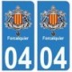 04 Forcalquier de la ciudad de la etiqueta engomada de la placa