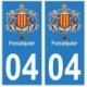 04 Forcalquier ville autocollant plaque