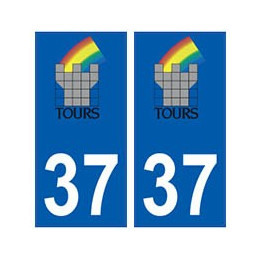 37 Tours logo autocollant plaque stickers ville