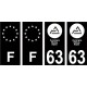 64 Pau logotipo de la etiqueta engomada de la placa de registro de la ciudad