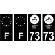 73 Savoie nouveau logo Noir autocollant plaque immatriculation auto ville sticker Lot de 4 Stickers