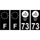 73 Savoie nouveau logo Noir autocollant plaque immatriculation auto ville sticker Lot de 4 Stickers
