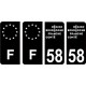 58 Nièvre logo autocollant plaque immatriculation auto ville sticker Lot de 4 Stickers