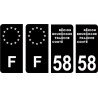 58 Nièvre logo autocollant plaque immatriculation auto ville sticker Lot de 4 Stickers