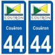 44 Couëron blason autocollant plaque stickers ville