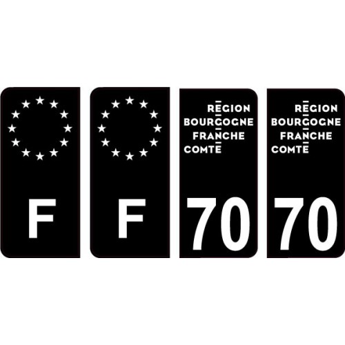 70 Haute Saône logo autocollant plaque immatriculation auto ville sticker Lot de 4 Stickers
