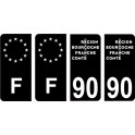 90 Territoire de Belfort logo autocollant plaque immatriculation auto ville sticker Lot de 4 Stickers