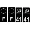 41 Loire et Cher logo autocollant plaque immatriculation auto ville noir sticker Lot de 4 Stickers