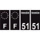64 Pau logo sticker plate registration city