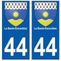 44 de La Baule-Escoublac escudo de armas de la etiqueta engomada de la placa de pegatinas de la ciudad