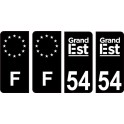 54 Meurthe et Moselle logo 2 noir autocollant plaque immatriculation auto ville sticker Lot de 4 Stickers