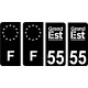 55 Meuse logo 2 noir autocollant plaque immatriculation auto ville sticker Lot de 4 Stickers