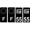 55 Meuse logo 2 noir autocollant plaque immatriculation auto ville sticker Lot de 4 Stickers