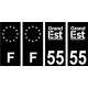 55 Meuse logo 2 noir autocollant plaque immatriculation auto ville sticker Lot de 4 Stickers