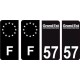 57 Moselle logo noir autocollant plaque immatriculation auto ville sticker Lot de 4 Stickers